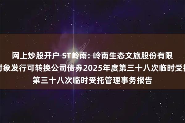 网上炒股开户 ST岭南: 岭南生态文旅股份有限公司向不特定对象发行可转换公司债券2025年度第三十八次临时受托管理事务报告